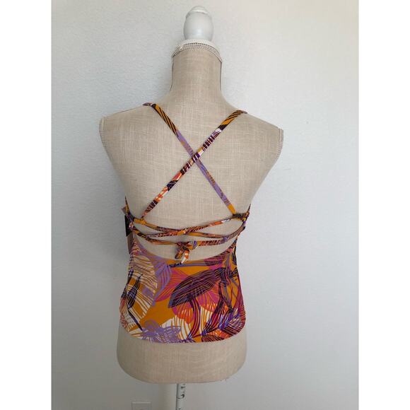 Hula Honey Turmeric Palm Play Patterned Tankini - M - Picture 6 of 6